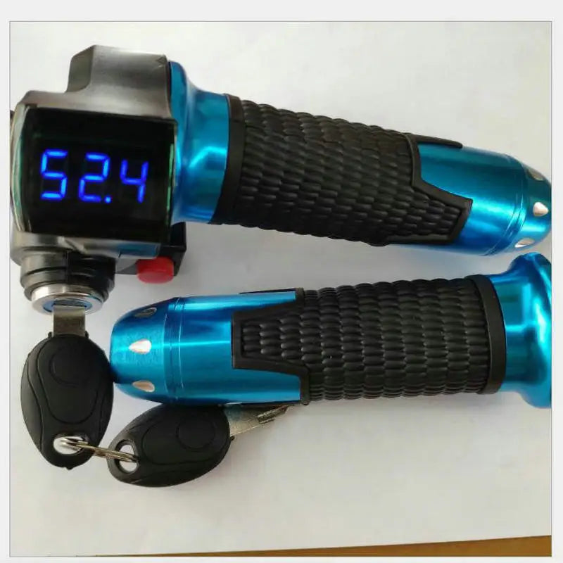 12-120v Voltage Meter+Twist Throttle+Lock+Switch for Electric Scooter BICYCLE Tricycle MTB ATV Parts HANDLEBAR GRIPS