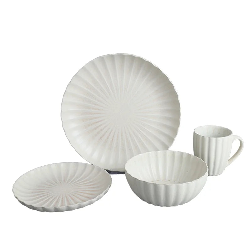 Wholesale Factory Eco-Friendly Stocked Reactive Glaze Custom Ceramic Flat Dinner Plate Hotel Restaurant Porcelain White