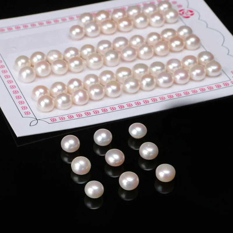 3A Natural Half Hole Flat Back Freshwater Loose Pearls 2.5mm-9.5mm White Pearl Pink Purple Pearl for Making Jewelry