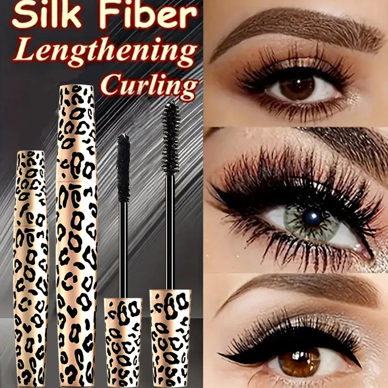 New Fashion Custom Logo Eyelash Extension Fiber Lashes Natural Thick Curling Lengthening Waterproof Features Leopard Mascara Gel