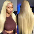 Factory Price 613 Blonde Lace Wigs Human Hair 13x4 Transparent Lace Front Wig Vendors Frontal Lace Virgin Hair Bone Straight Wig MegaBDM