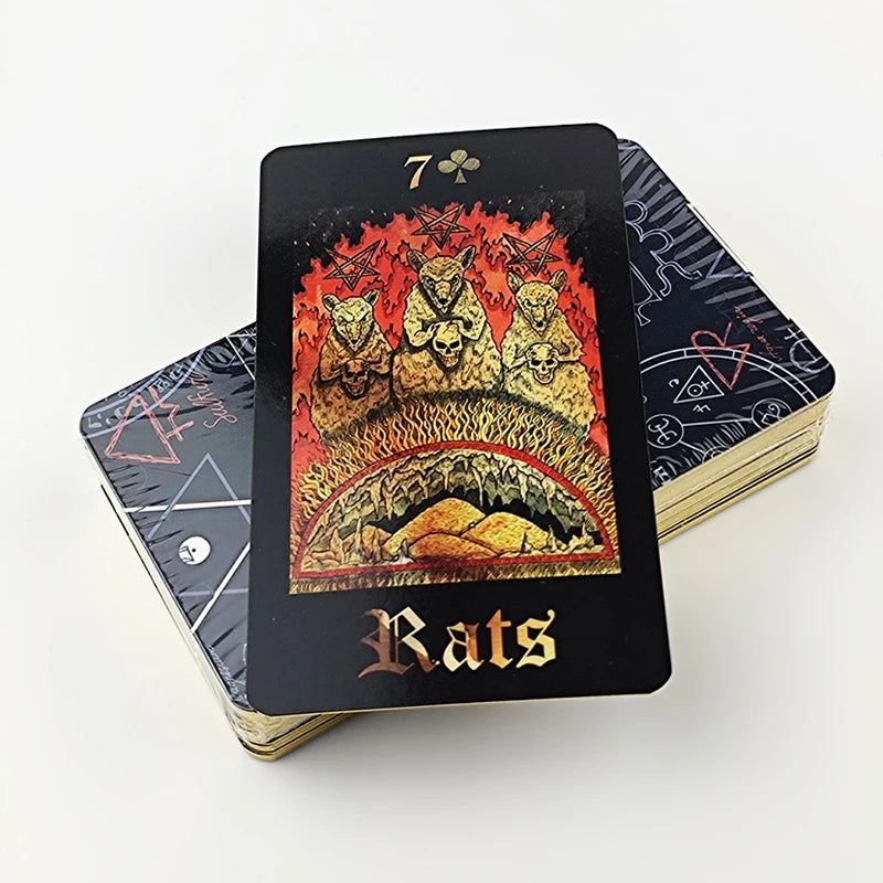 Custom Shine Russian Tarot Playing Cards Printed Oracle Game Paper Cat Cards