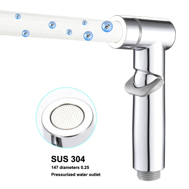 HONGDEC Modern ABS Toilet Bidet Sprayer Set Rectangle Shape Women Cleaning Shower Nozzle for Bathroom