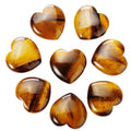 natural gemstone Heart Shape Stones Yellow tiger Eye Crystal Heart for Home Decor
