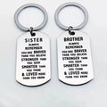 Stainless Steel Metal Brother Sister Keychain