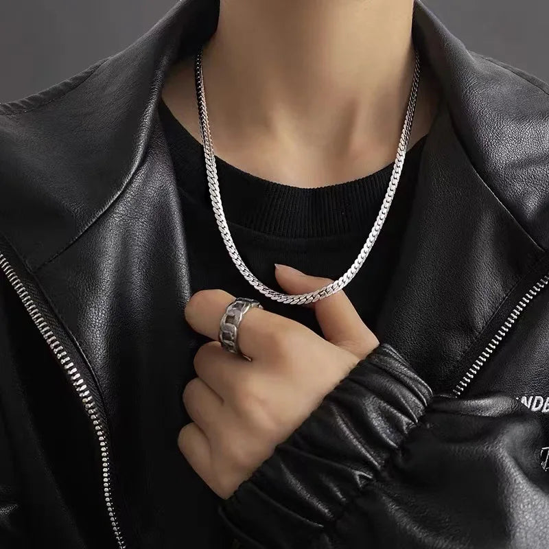Hot Selling Stainless Steel Snake Chain Heart Trendy 18K Gold Plated Men's Fashion Hip Hop Choker Necklace 2026