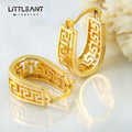Wholesale Designer Exquisite Jewelry Luxury 18K Gold Plated Brass Earring Hollow Out  Small Hoop Earrings for Lady