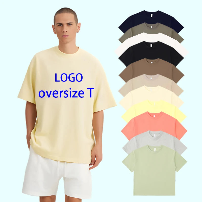 250 Grams Oversized t Shirt Mens Clothing Custom logo Screen Printing 100% Heavy Cotton Heavyweight T-shirt for Men Short Sleeve