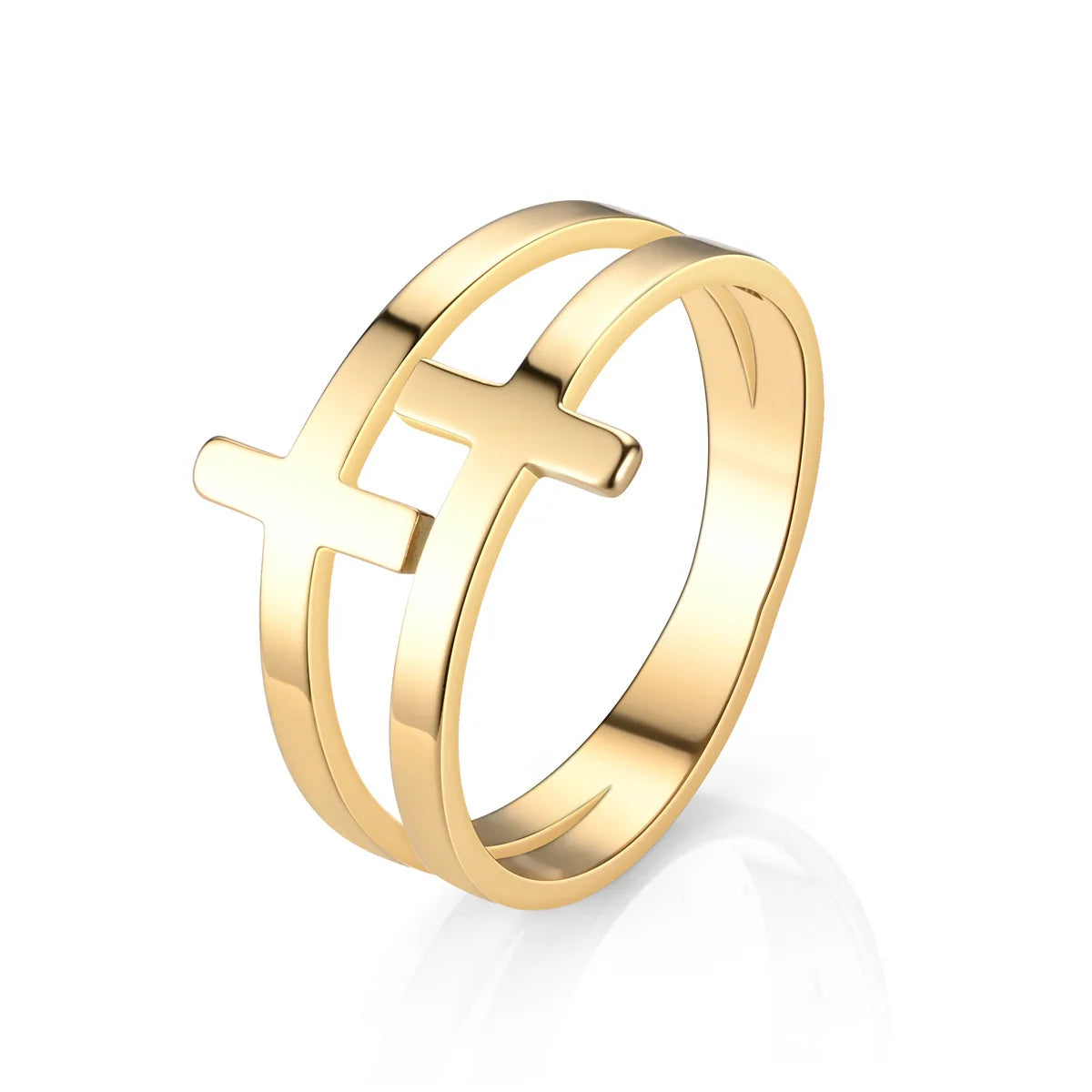Wholesale Bulk Fashion Stainless Steel Heart Cross Chain Type Rings Finger Ring Set for Women Jewelry