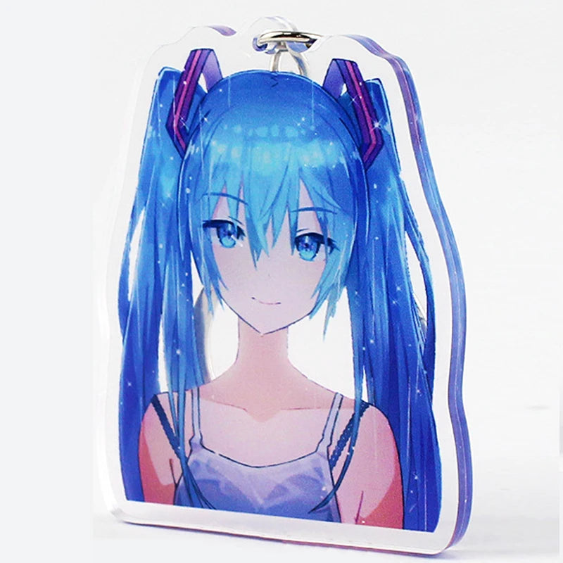 Custom Anime Glitter Acrylic Charm Keychain Double Sided Number Plate Insert Plastic Keyring with Custom Logo