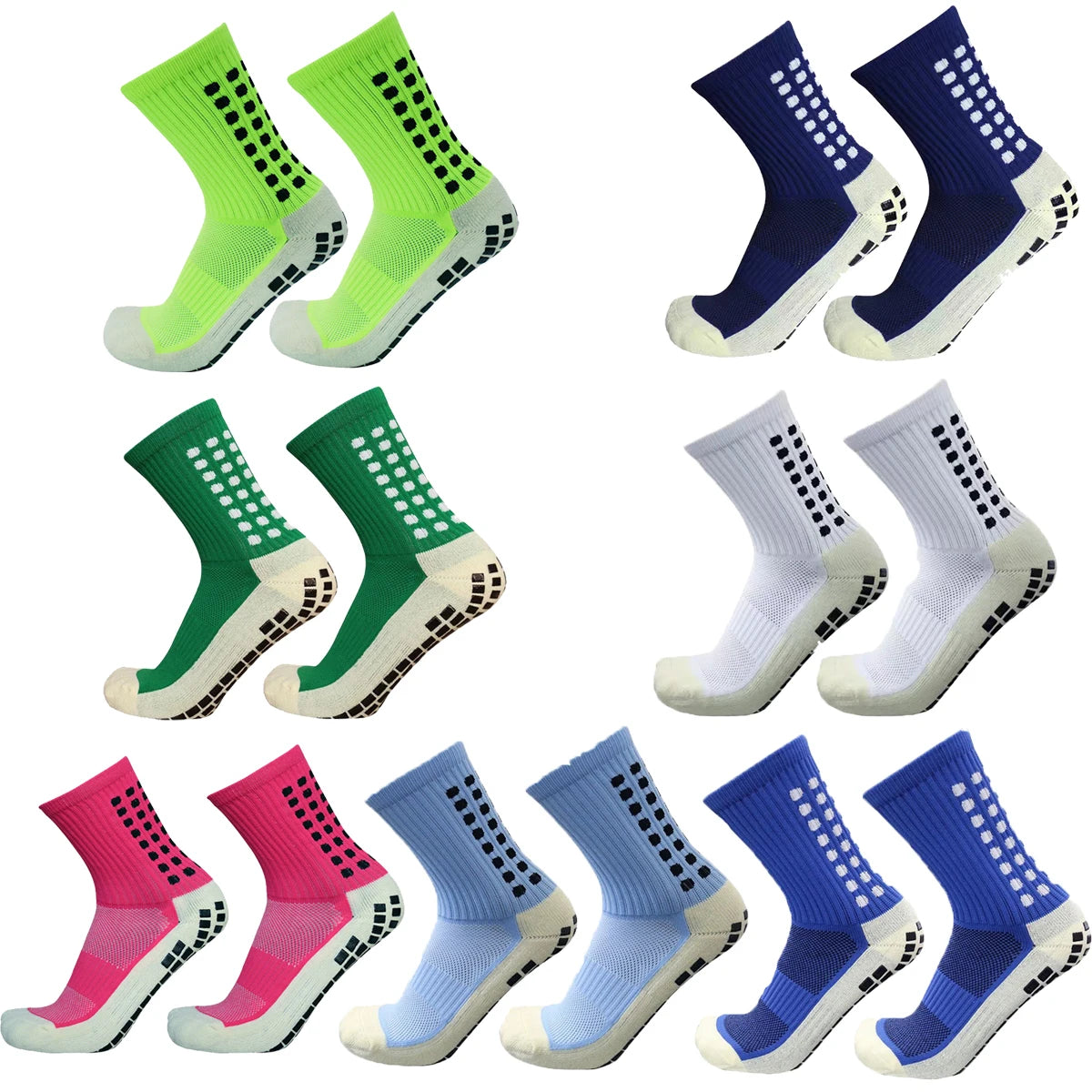 12 Colors Sports Football Mid Tube Pressure Socks Breathable Knitted Comfortable Crew Soccer Socks