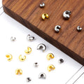18K Gold Plating Crescent Positioning Package Wire Buckle Open Crimp Beads Covers End Spacer Beads DIY Jewelry
