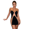 Women Clothes Sleeveless Slim Fit Short See Through Dresses Mesh Black Mini Party Sexy Night Dresses for Woman