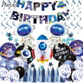 Outer Space Birthday Party Decorations Science Fiction Rocket Balloons Astronaut Hanging Swirl Decoration Universe Space SET895