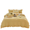 Wholesale Pure Color Bed Sheet Milk Velvet Warm Bedding Set for All Seasons