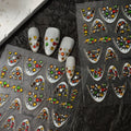 New Arrival 3D Custom Logo Nail Decals Colorful Rhinestone French Design Self-Adhesive Waterproof Nail Art Stickers Vendors