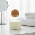 Wholesale Empty High Borosilicate Clear Round Glass Candle Jar with Cork Lid Candlestick Holder Eco-Friendly Heat Resistant