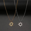 Trendy Stainless Steel Necklace Plated Ethnic Sun Totem Pendent Necklaces for Charm Women Birthday Party Fashion Jewelry