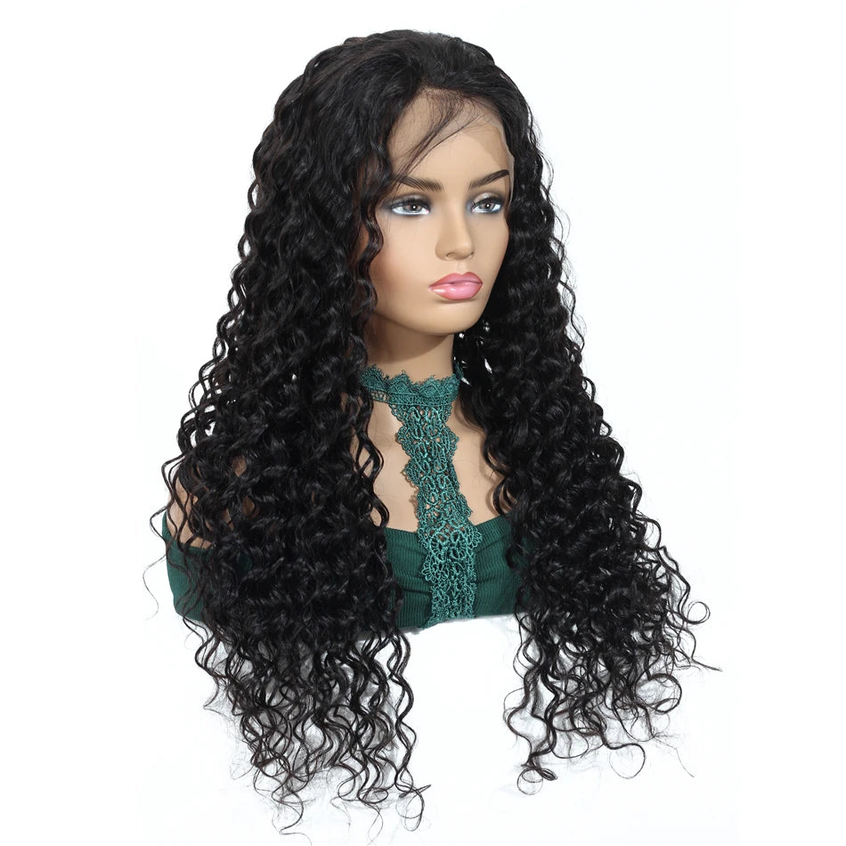 Wholesale YesWigs Curly Deep Wave Frontal Full Lace Wig for Women Brazilian Human Remy Cuticle Aligned Wavy Hair Full Lace Wig