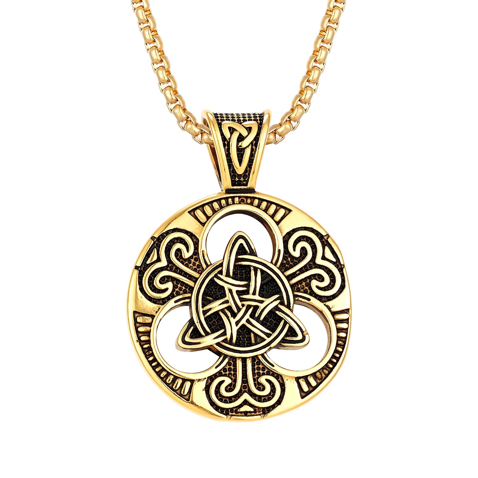 Fashion Man Jewelry No-tarnish Silver Man Pendant Necklace Stainless Steel Celitc Knot Necklace for Man
