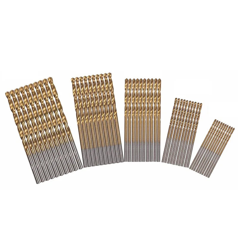 Straight Handle Bright Uncoated Round Round Shank Combination Set 1-3mm High Speed Steel HSS Open Hole 50PCs