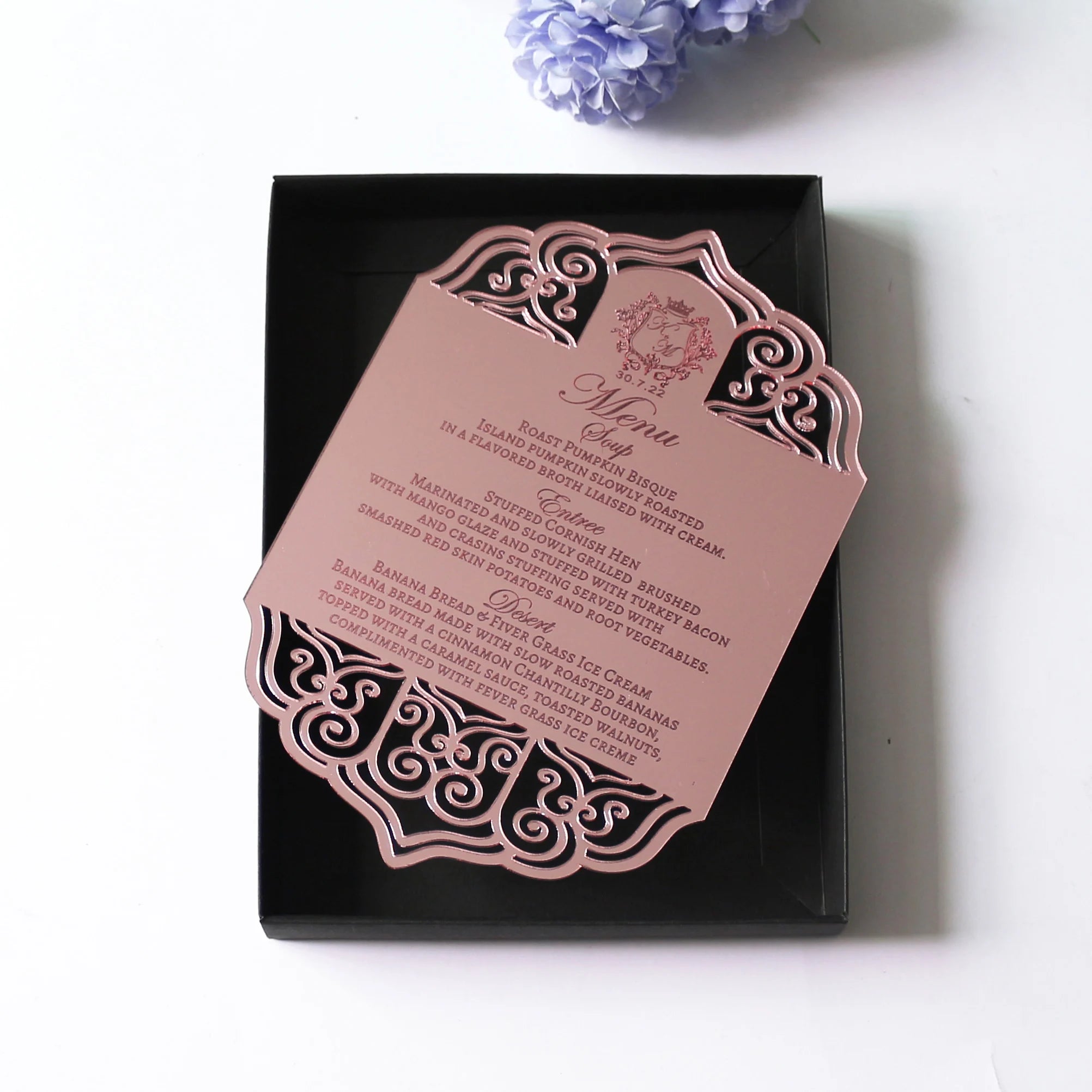 Hot Selling Birthday Acrylic Handmade Cards Luxury Gold Hot Stamping Foil Paper Box Creative Design Acrylic Wedding Invitations