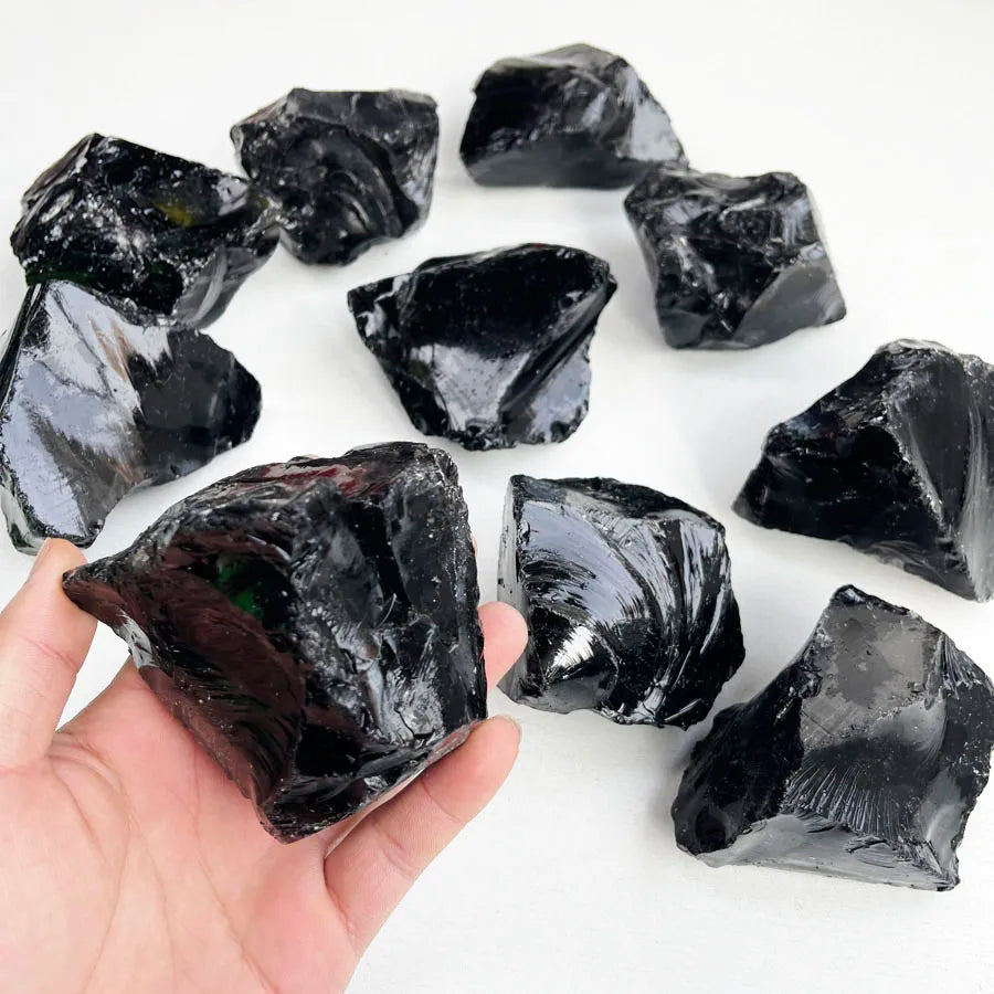 5-20cm Wholesale Large Natural Raw Obsidian Stone Rough for Jewelry Making