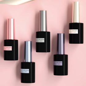 8ml Round Nail Liquid Printing Uv Gel Custom Made Empty Glass Nail Polish Bottle with Lid Brush