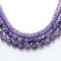 Bestone Stock Wholesale 4/6/8/10mm Amethyst Round Jewelry Natural Stone Beads for Jewelry Making