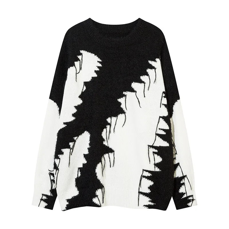 Plus Size Pullover Computer Knitted Trendy Men's Artistic Patterned Knitted Sweater Casual - Chic Choice for Daily Fashion