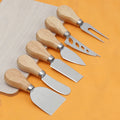 Customize Logo Cheese Knife Fork and Shovel Tool Set Stainless Steel Cheese Knife with Wood Handle Cheese Pizza
