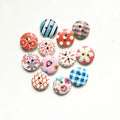 Customizable Painted Wooden Buttons Round DIY Flat Buttons Shoes Garments Bags Dresses Fashionable Color Mixing Logo Decoration