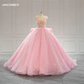Princess Pink Quinceanera Dresses Lace Appliques Tulle Skirt Corset Sweet 16 Dress Off the Shoulder Ball Gown LSRL001