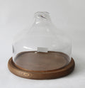 Hand Made Glass Dome Glass Cover High Borosilicate Hemisphere Ball With Wooden Platform for Decoration
