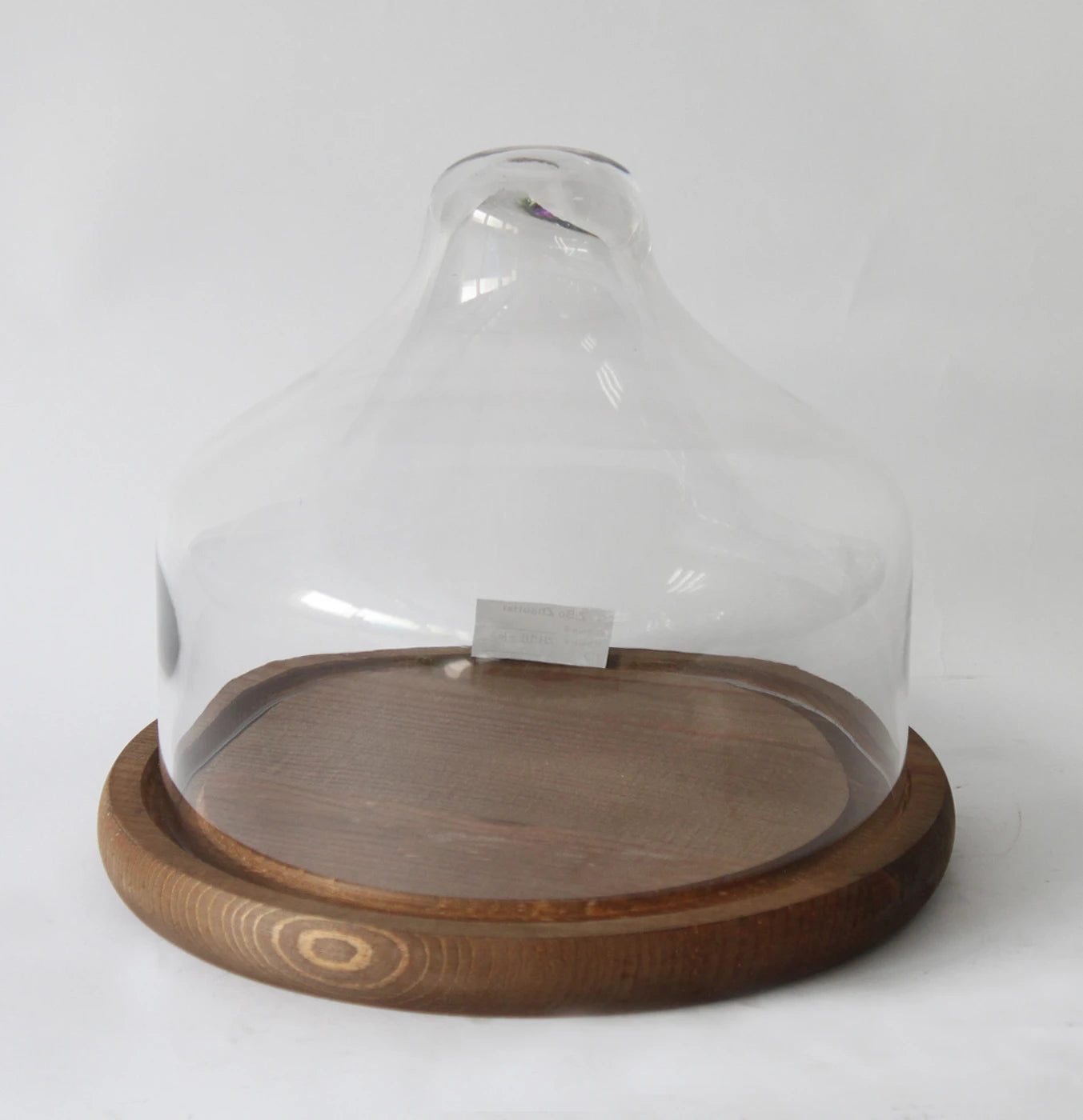 Hand Made Glass Dome Glass Cover High Borosilicate Hemisphere Ball With Wooden Platform for Decoration