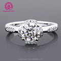 Fashion Moissanite Rings Dropshipping 0.5ct 1carat Women Engagement Diamond Moissanite Sterling Silver  Ring