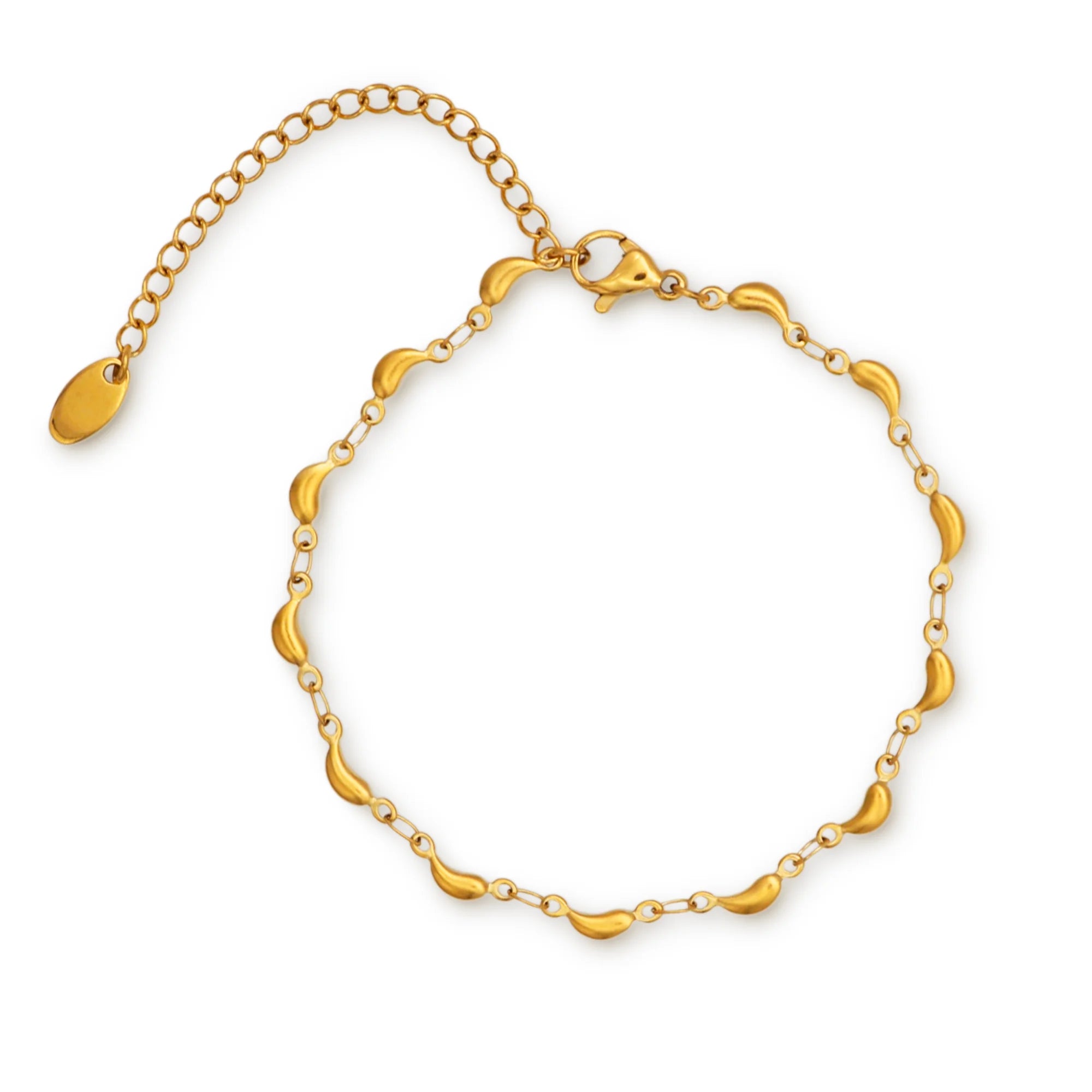 Chris April Trendy Jewelry 18k PVD Gold Plated 316L Stainless Steel Simple Dolphin Link Chain Anklet Bracelet