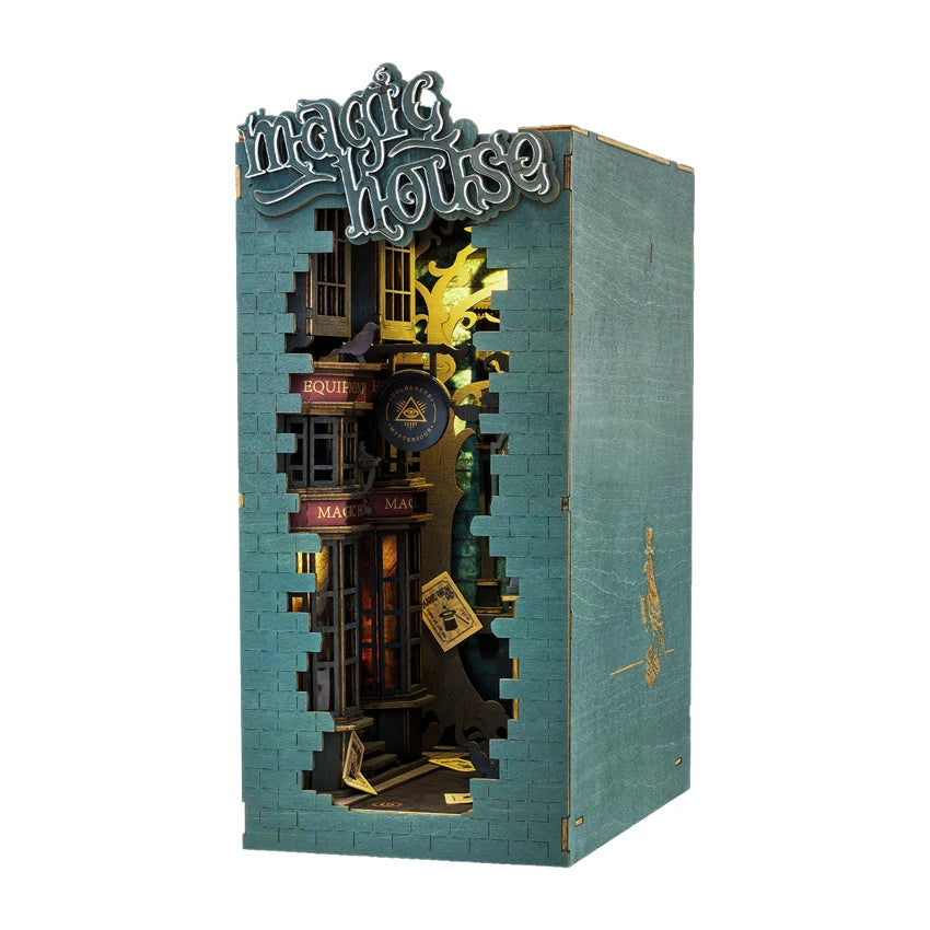 Robotime Rolife Drop Shipping Toys 3D Wooden Puzzles TGB03 Magic House Book Nook DIY Miniature House