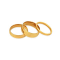 Wholesale Custom Engrave Laser Words Cigar Band Ring 18k Gold Plated Stainless Steel Waterproof Solid Simple Blank Stacking Ring