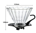 Eco-Friendly Glass Coffee Dripper Cafe Carafe Filter Cone with Removable Plastic Stand Stocked Cheap Alternative