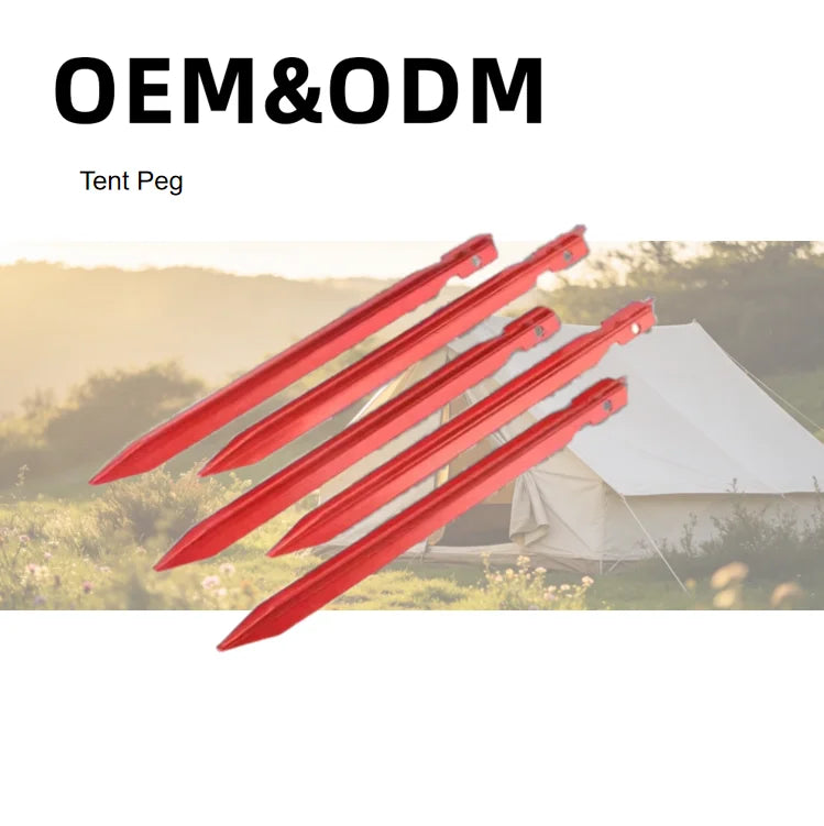 7000 SeriesTent Accessory Factory 7" 18cm Y Shape Aluminum Tent Stakes Camping Pegs  Manufacturers in Red