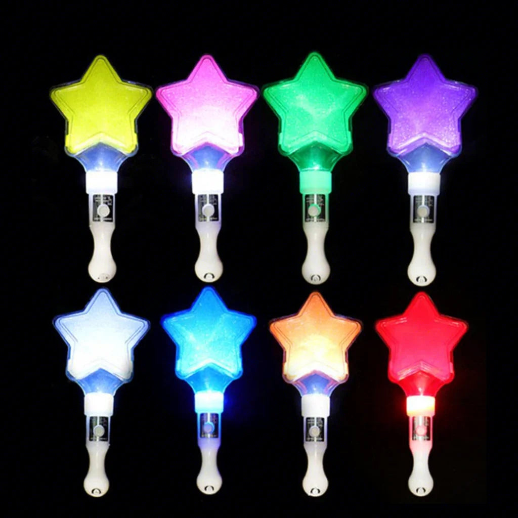Factory Price Ramadan Concert Props Glowing Love Fluorescent Sticks Heart Children Luminous Wand Battery Powered Toys