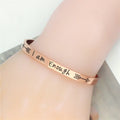 Minimalist  316L Stainless Steel Cuff Bracelet Bangle 6mm Width  Engraved Arrow I Am Enough Cuff Bangle
