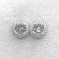 Sterling Silver 7*7mm Semi Mount Stud Earrings Empty Support Blank Claws Setting S925 Base Without Center Stone for DIY Inlay