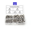 InStock 220pcs M3/M4/M5/M6/M8 Manufacture Hot Sale Stainless Steel Hex Nuts Assortment Kits