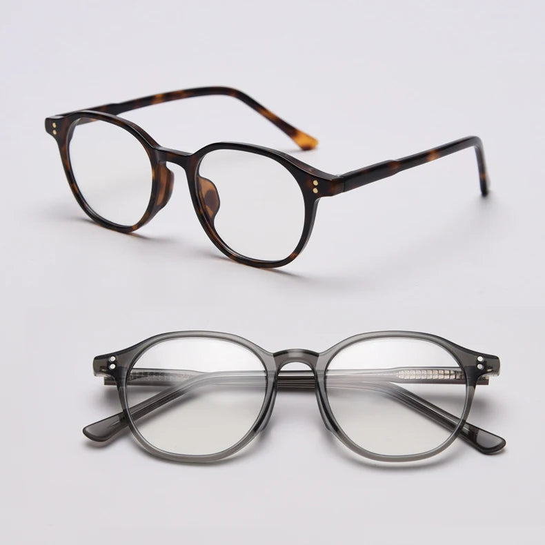 New Arrival Oval Plain Blue Flat Mirror for Men and Women Korean Version of the Basic Street Style Fashion Frame