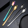 Luxury Ice Tea Stirring SpoonsStainless Steel Long Handle Mixing Spoon for Latte Parfait and Soda