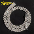 GRA Iced Out 13MM Moissanite Cuban Link Chain Hip Hop Jewelry Custom Men 925 Sterling Silver Cuban Chain