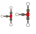 100pcs Carbon Steel Fishing Three Way Swivels Cross Line 19mm-47mm Spider Rigging 3 Way T-Turn Barrel Swivels Fishing Tackle