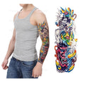 Waterproof Black Ghost and God Men and Women Full Arm Temporary Tattoo Sticker 170x480mm Lasts 3-7 Days